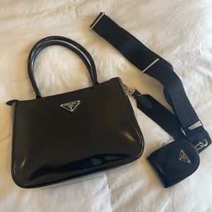 Prada Brushed Leather Shoulder Bag